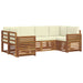 Set de canapele de exterior cu pernă 6 pcs Natural și Crem - WALTI WALTI