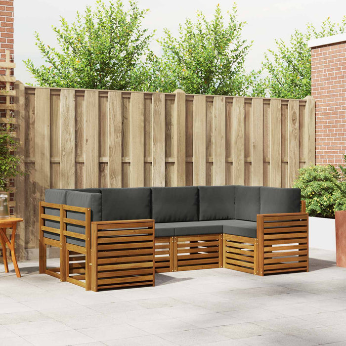 Set de canapele de exterior cu pernă 6 pcs Natural și Antracit - WALTI WALTI