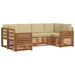 Set de canapele de exterior cu pernă 6 pcs Natural și Bej - WALTI WALTI