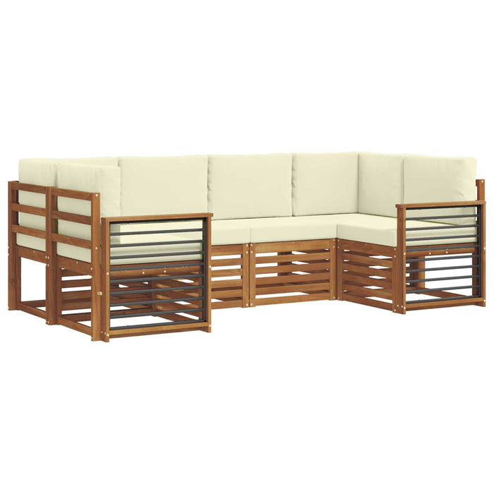 Set de canapele de exterior cu pernă 6 pcs Natural și Crem - WALTI WALTI
