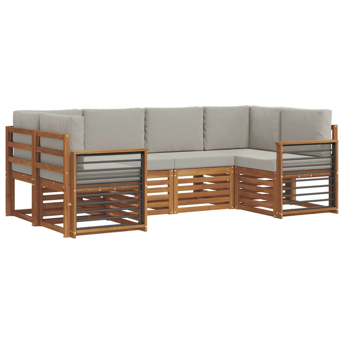 Set de canapele de exterior 6 pcs Gri natural și deschis - WALTI WALTI