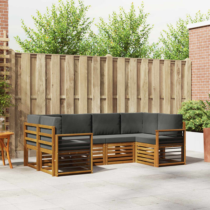 Set de canapele de exterior cu pernă 6 pcs Natural și Antracit - WALTI WALTI