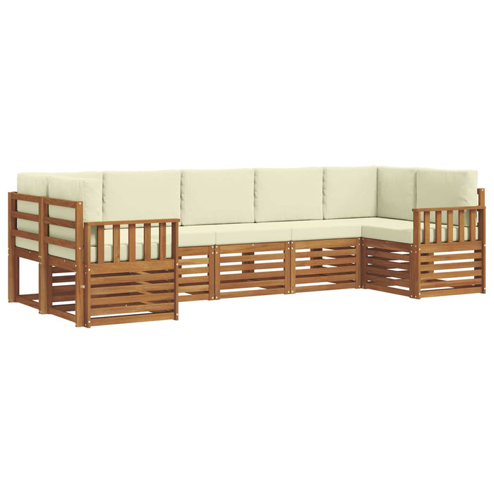 Seturi de canapele 7 pcs Natural și Crem Lemn Solid de Acacia - WALTI WALTI