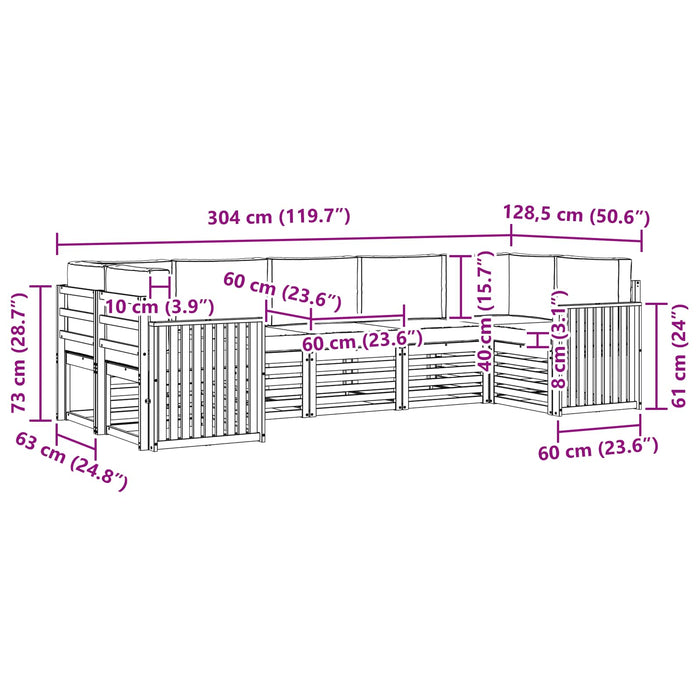 Seturi de canapele cu pernă 7 pcs Gri natural și deschis - WALTI WALTI