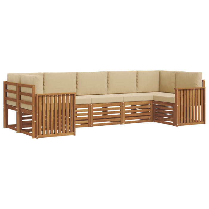 Seturi de canapele 7 pcs Natural și Bej Lemn Solid de Acacia - WALTI WALTI