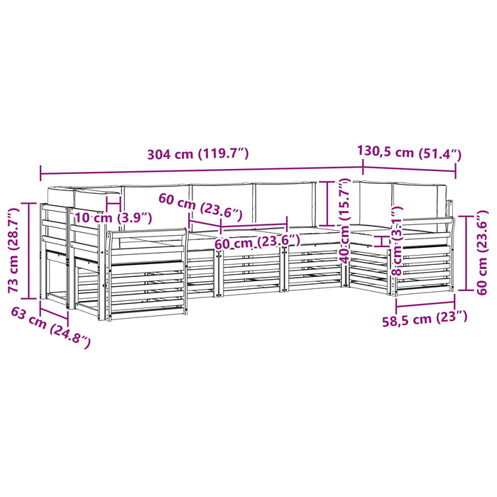 Seturi de canapele cu pernă 7 pcs Gri natural și deschis - WALTI WALTI