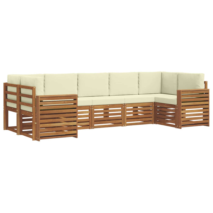 Seturi de canapele 7 pcs Natural și Crem Lemn Solid de Acacia - WALTI WALTI