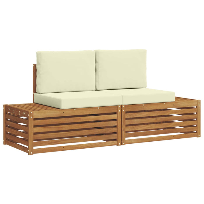 Set de canapele de exterior cu pernă 2 Bucată Natural și Crem - WALTI WALTI