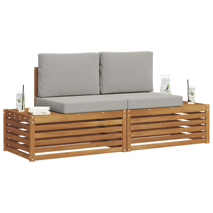 Set de canapele de exterior 2 Bucată Gri natural și deschis - WALTI WALTI