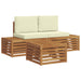 Set de canapele de exterior cu pernă 3 Bucată Natural și Crem - WALTI WALTI