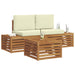 Set de canapele de exterior cu pernă 3 Bucată Natural și Crem - WALTI WALTI