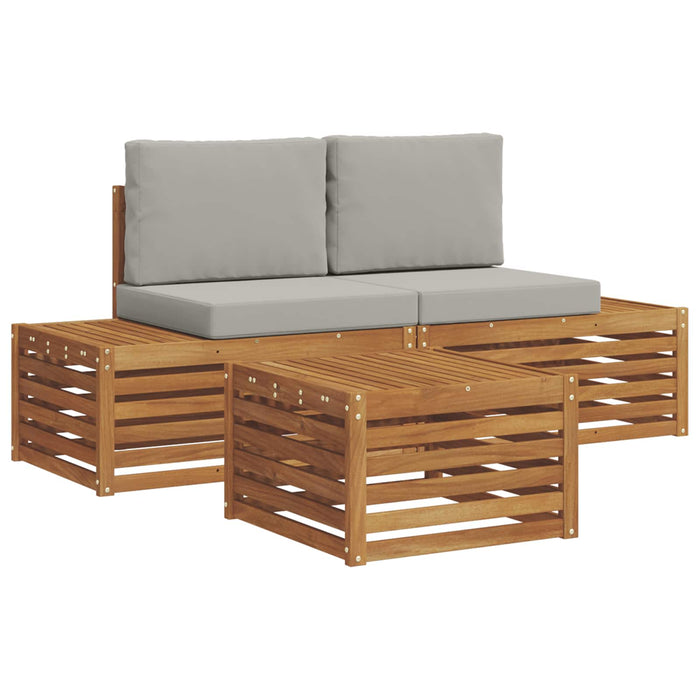 Set de canapele de exterior 3 Bucată Gri natural și deschis - WALTI WALTI