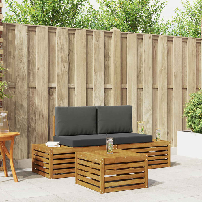 Set de canapele de exterior 3 Bucată Natural și Antracit - WALTI WALTI