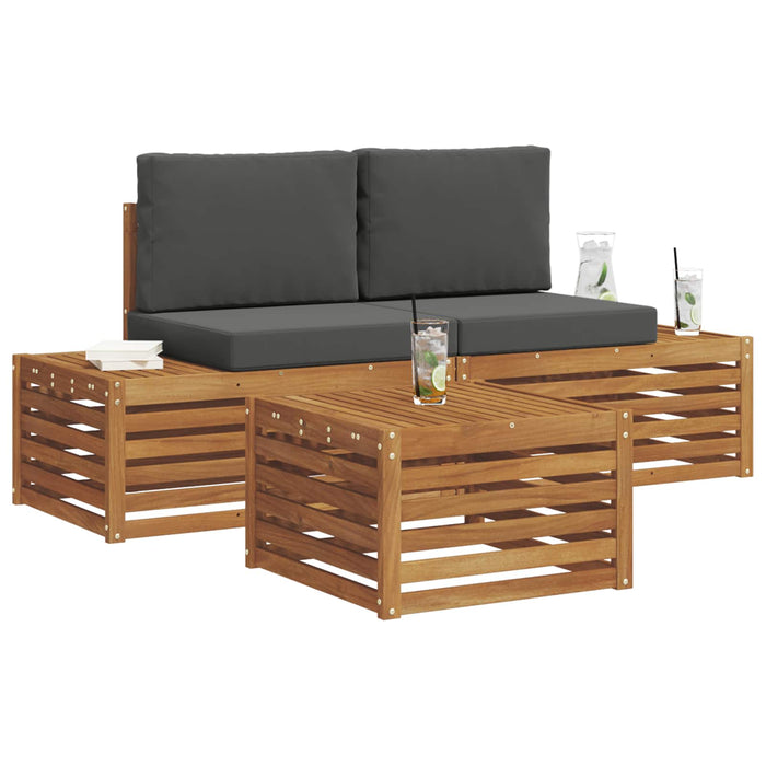 Set de canapele de exterior 3 Bucată Natural și Antracit - WALTI WALTI