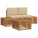 Set de canapele de exterior cu pernă 3 Bucată Natural și Bej - WALTI WALTI