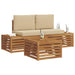 Set de canapele de exterior cu pernă 3 Bucată Natural și Bej - WALTI WALTI