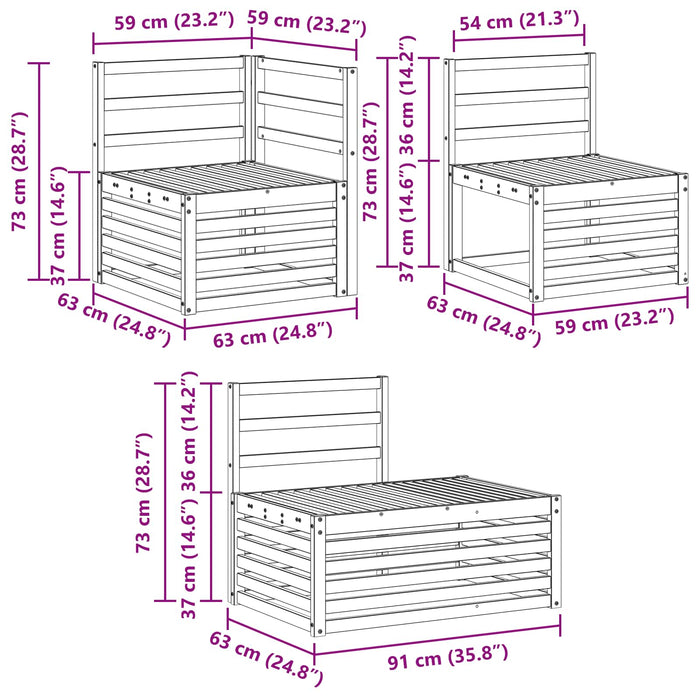 Set de canapele de exterior 4 Bucată natural - WALTI WALTI
