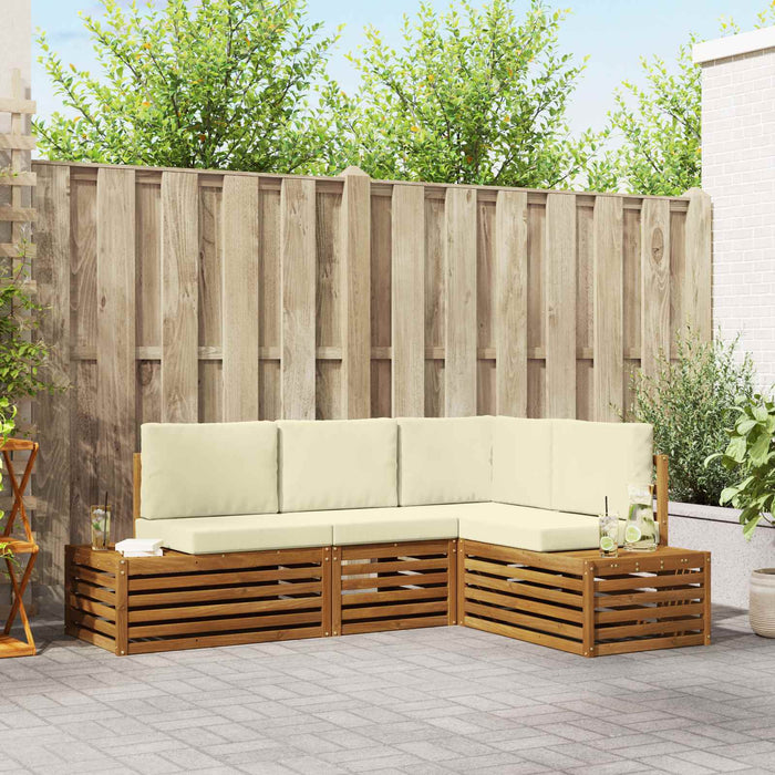 Set de canapele de exterior cu pernă 4 Bucată Natural și Crem - WALTI WALTI