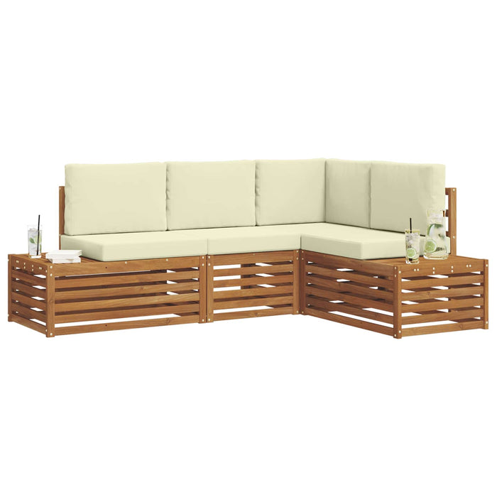 Set de canapele de exterior cu pernă 4 Bucată Natural și Crem - WALTI WALTI