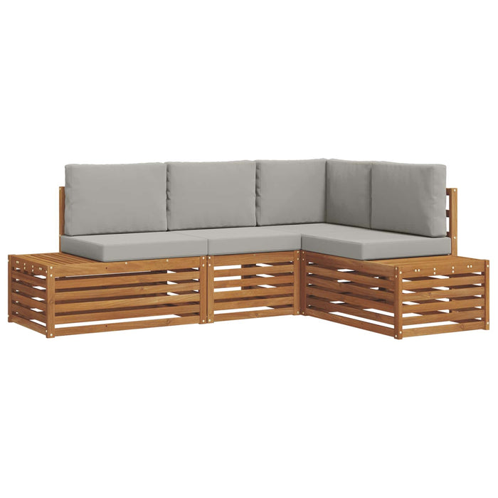 Set de canapele de exterior 4 Bucată Gri natural și deschis - WALTI WALTI