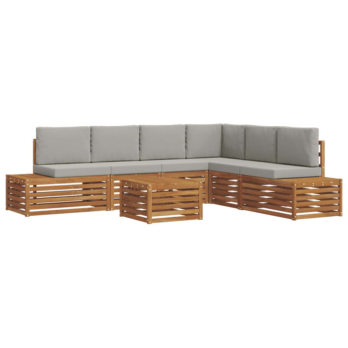 Set de canapele de exterior 7 Bucată Gri natural și deschis - WALTI WALTI