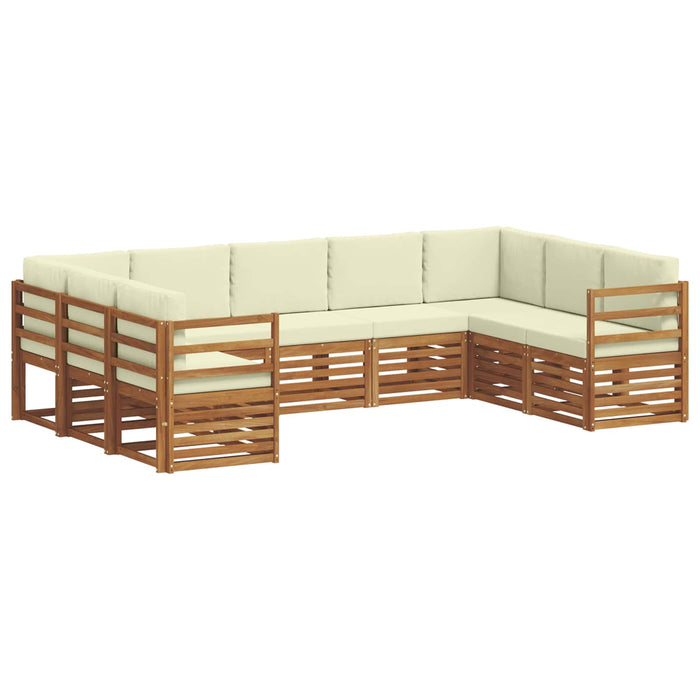 Set de canapele de exterior cu pernă 9 pcs Natural și Crem - WALTI WALTI