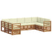 Set de canapele de exterior cu pernă 9 pcs Natural și Crem - WALTI WALTI