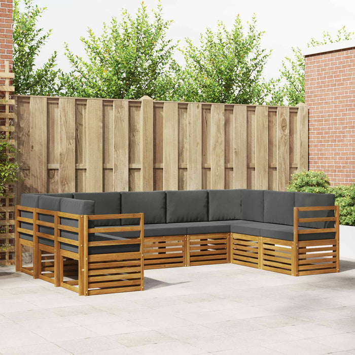 Set de canapele de exterior cu pernă 9 pcs Natural și Antracit - WALTI WALTI