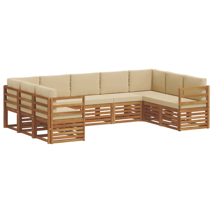 Set de canapele de exterior cu pernă 9 pcs Natural și Bej - WALTI WALTI
