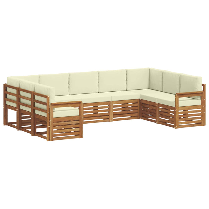 Set de canapele de exterior cu pernă 9 pcs Natural și Crem - WALTI WALTI