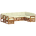 Set de canapele de exterior cu pernă 9 pcs Natural și Crem - WALTI WALTI