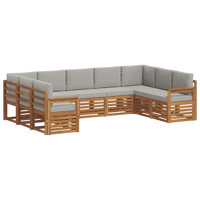 Set de canapele de exterior 9 pcs Gri natural și deschis - WALTI WALTI