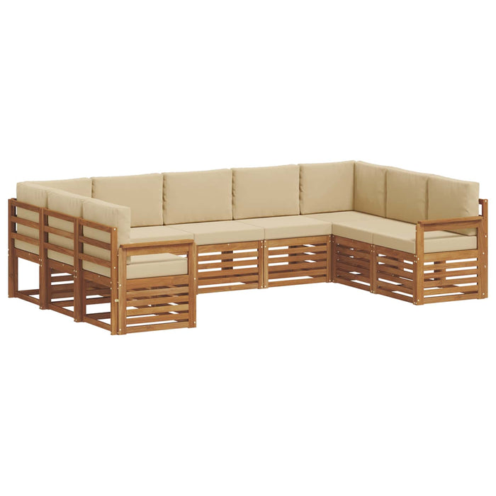 Set de canapele de exterior cu pernă 9 pcs Natural și Bej - WALTI WALTI