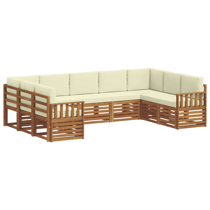 Set de canapele de exterior cu pernă 9 pcs Natural și Crem - WALTI WALTI