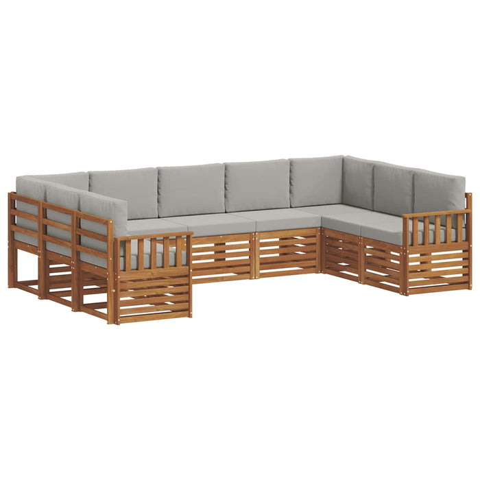 Set de canapele de exterior 9 pcs Gri natural și deschis - WALTI WALTI