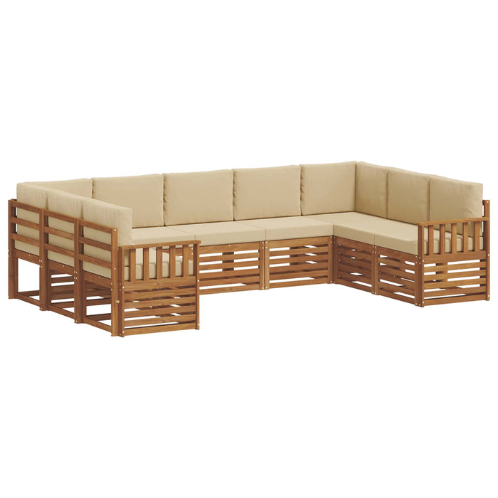 Set de canapele de exterior cu pernă 9 pcs Natural și Bej - WALTI WALTI