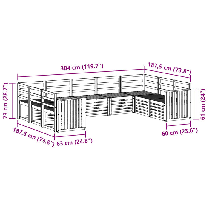 Set de canapele de exterior 9 pcs natural Lemn Solid de Acacia - WALTI WALTI