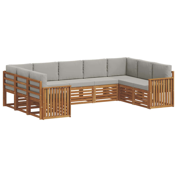 Set de canapele de exterior 9 pcs Gri natural și deschis - WALTI WALTI