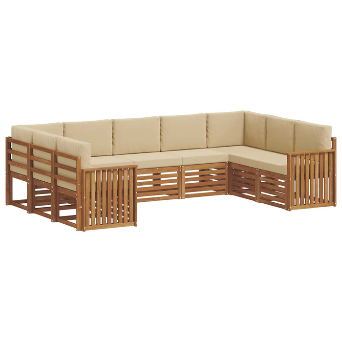 Set de canapele de exterior cu pernă 9 pcs Natural și Bej - WALTI WALTI