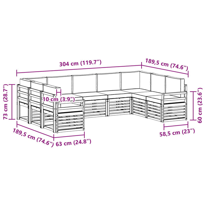 Set de canapele de exterior cu pernă 9 pcs Natural și Antracit - WALTI WALTI