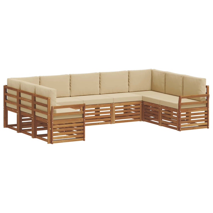 Set de canapele de exterior cu pernă 9 pcs Natural și Bej - WALTI WALTI