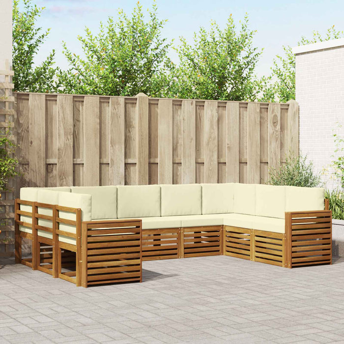 Set de canapele de exterior cu pernă 9 pcs Natural și Crem - WALTI WALTI