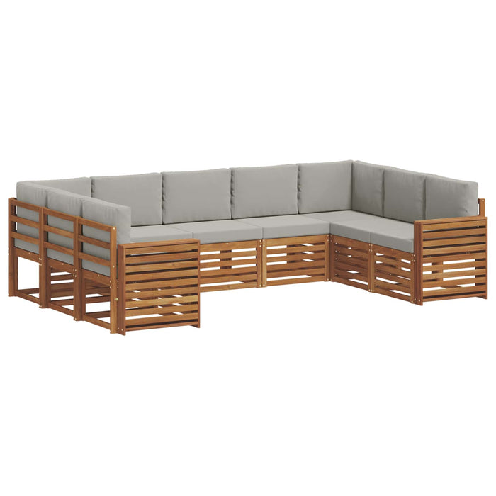 Set de canapele de exterior 9 pcs Gri natural și deschis - WALTI WALTI