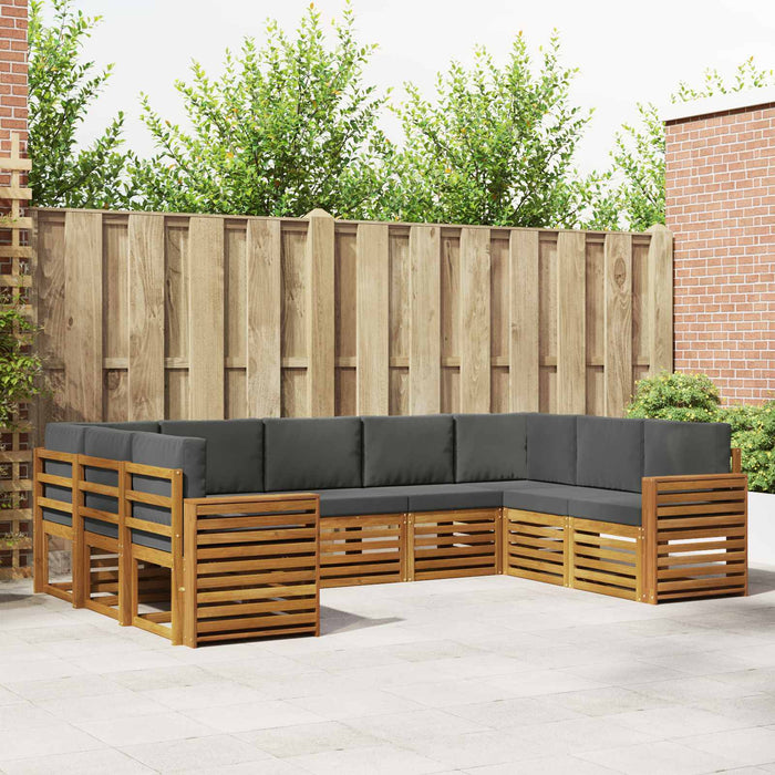 Set de canapele de exterior cu pernă 9 pcs Natural și Antracit - WALTI WALTI