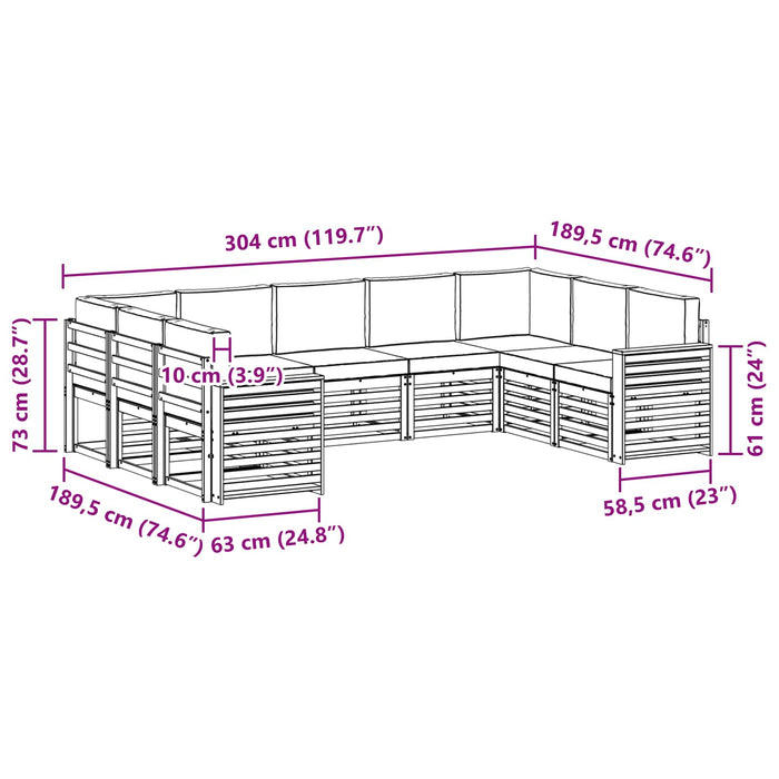 Set de canapele de exterior cu pernă 9 pcs Natural și Antracit - WALTI WALTI