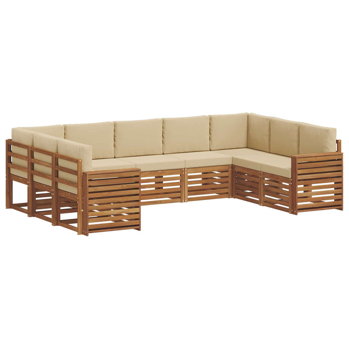 Set de canapele de exterior cu pernă 9 pcs Natural și Bej - WALTI WALTI