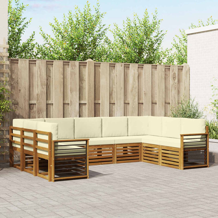 Set de canapele de exterior cu pernă 9 pcs Natural și Crem - WALTI WALTI