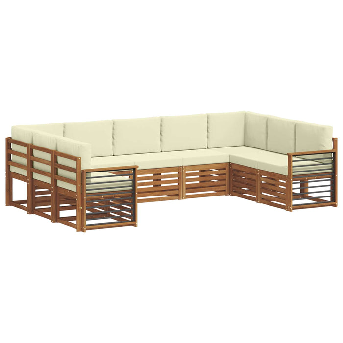 Set de canapele de exterior cu pernă 9 pcs Natural și Crem - WALTI WALTI