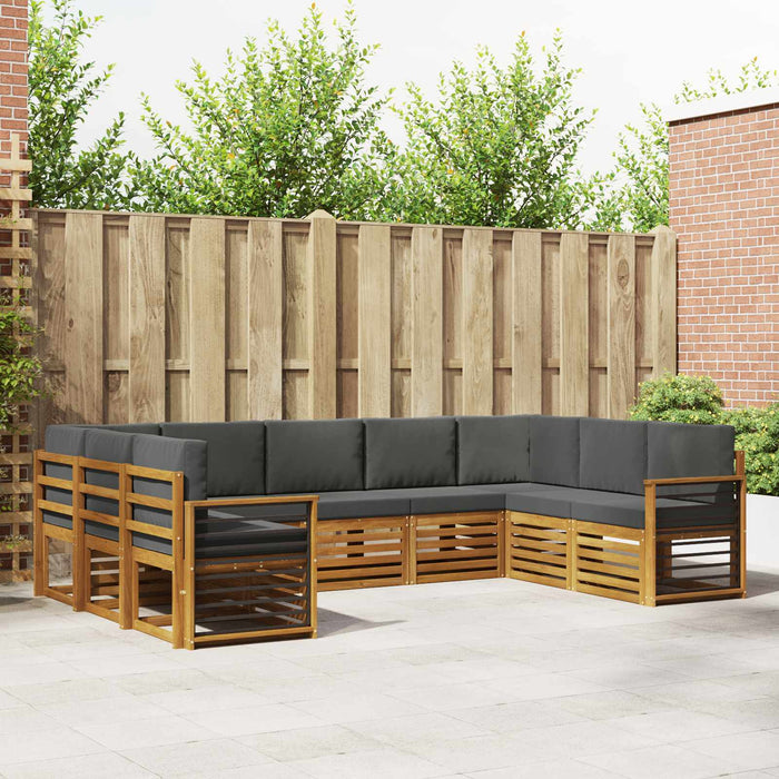 Set de canapele de exterior cu pernă 9 pcs Natural și Antracit - WALTI WALTI