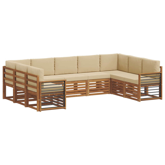 Set de canapele de exterior cu pernă 9 pcs Natural și Bej - WALTI WALTI